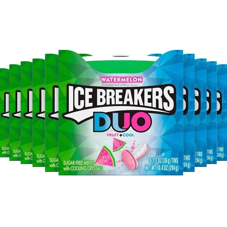 Ice Breakers Duo Sugar Free Mints, Watermelon, 1.3 Ounce (Pack of 8) gallery