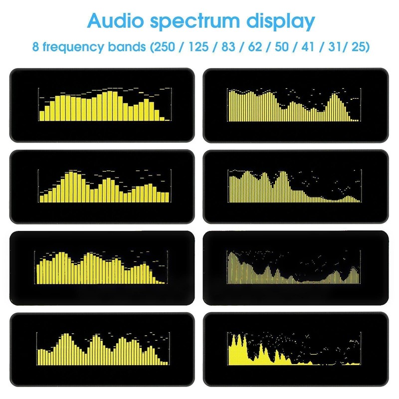 OLED Sound Level VU Meter Audio Spectrum Analyzer Digital Clock Home Decor gallery