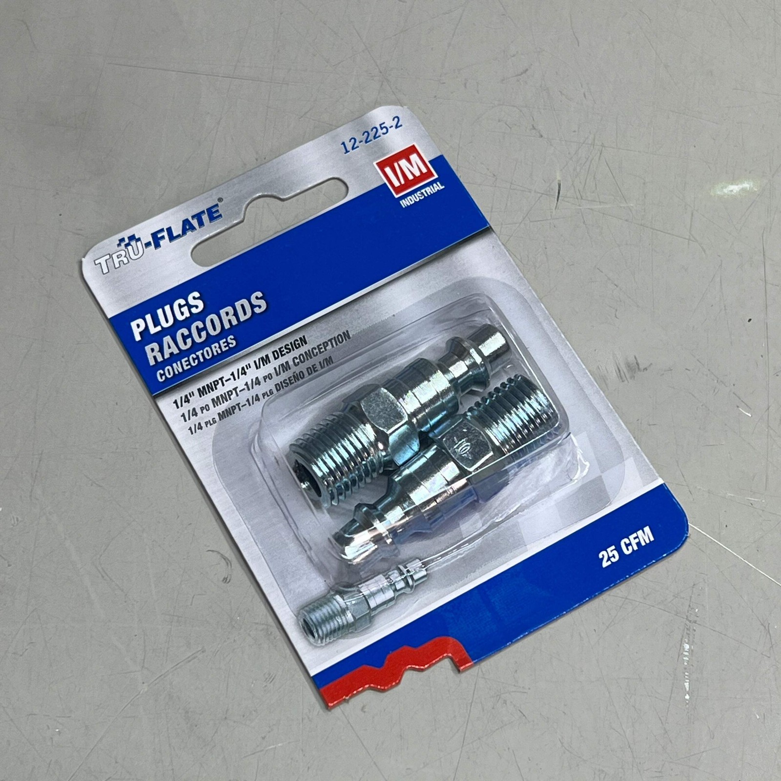 TRU-FLATE (5 PACK, 2 PER PACK) Steel Plug 1/4" I/M Design X 1/4" MNPT 12-225-2 gallery
