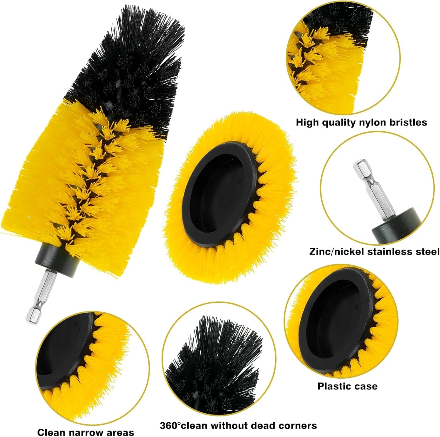 8 Pcs Drill Brush Attachment Set, Power Cleaning Scrub Brush Kit Free Shipping gallery