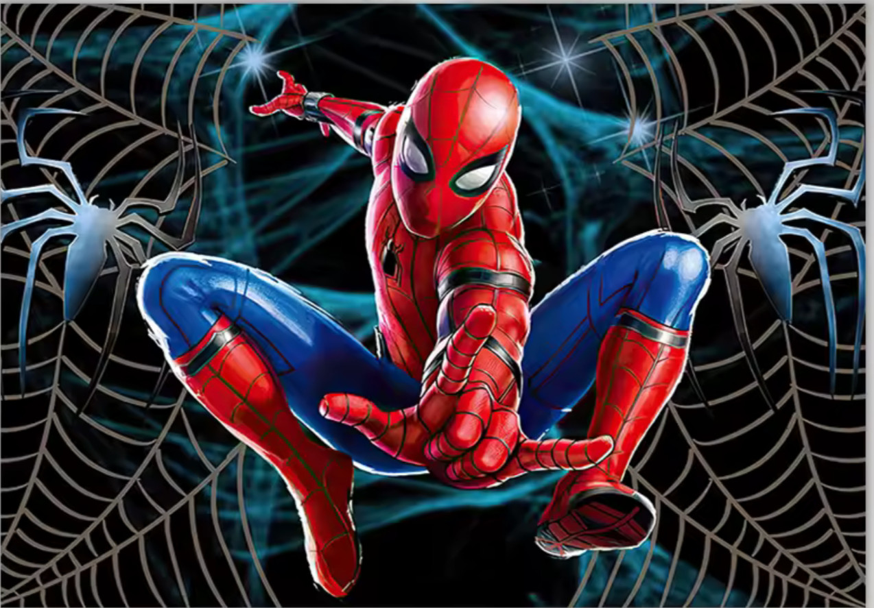 NEW Spiderman 5Ft X 7Ft Web Banner Logo birthday party backdrop decoration prop gallery