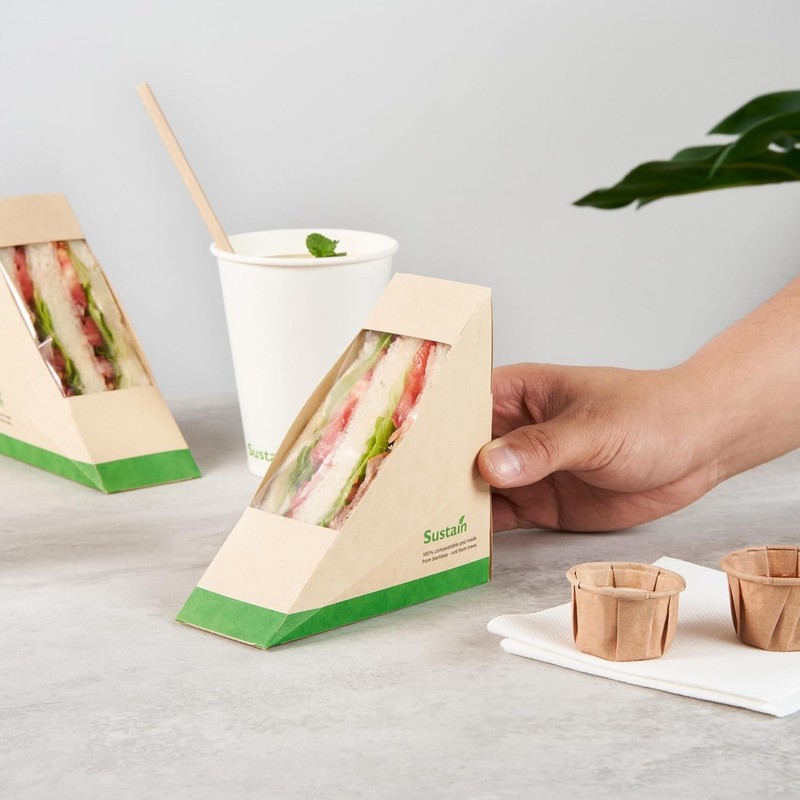 Compostable Takeout Food Containers - Greaseproof Paper Sandwich Boxes gallery