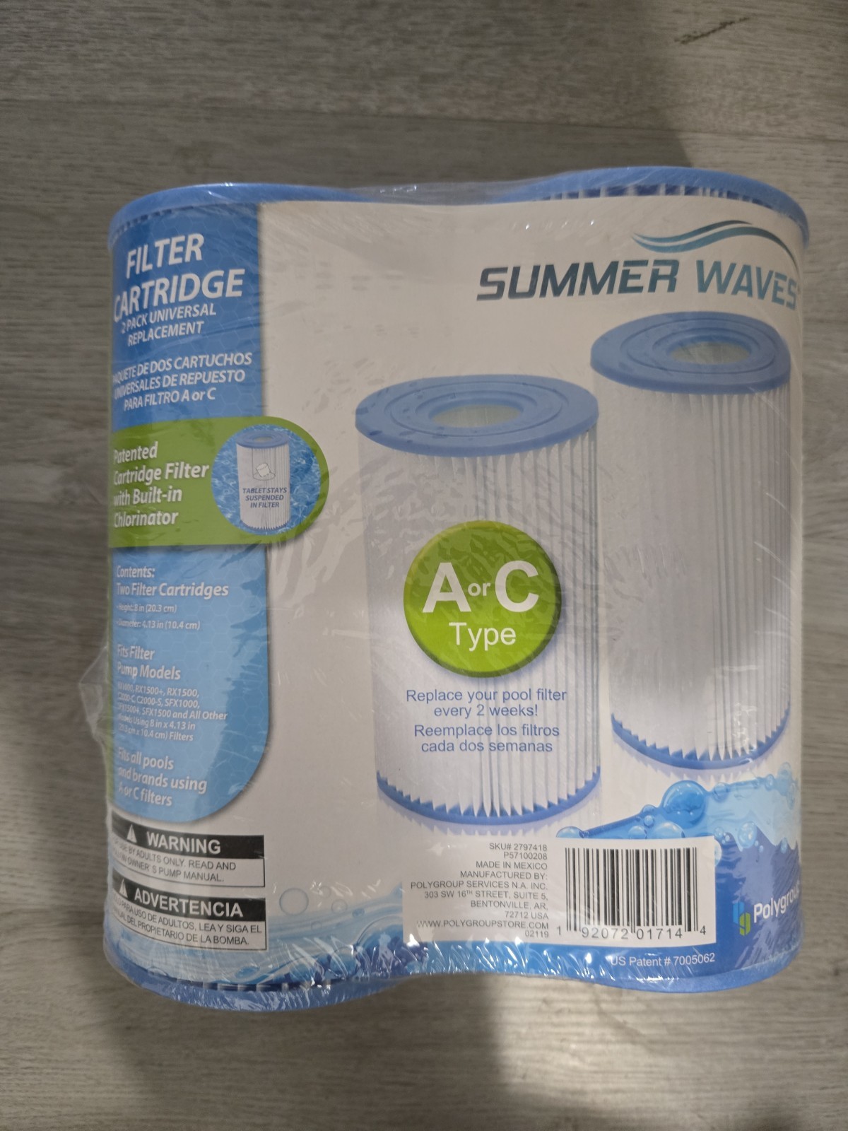 Summer Waves Polygroup Pool Filter Cartridge Replacement Size Type A or C 2 Pack gallery