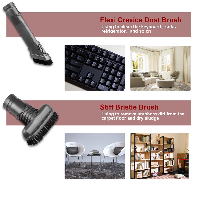 Brush Attachments Kit for Dyson V6 Accessories Fit with DC16 DC24 DC34 DC35 DC59 gallery