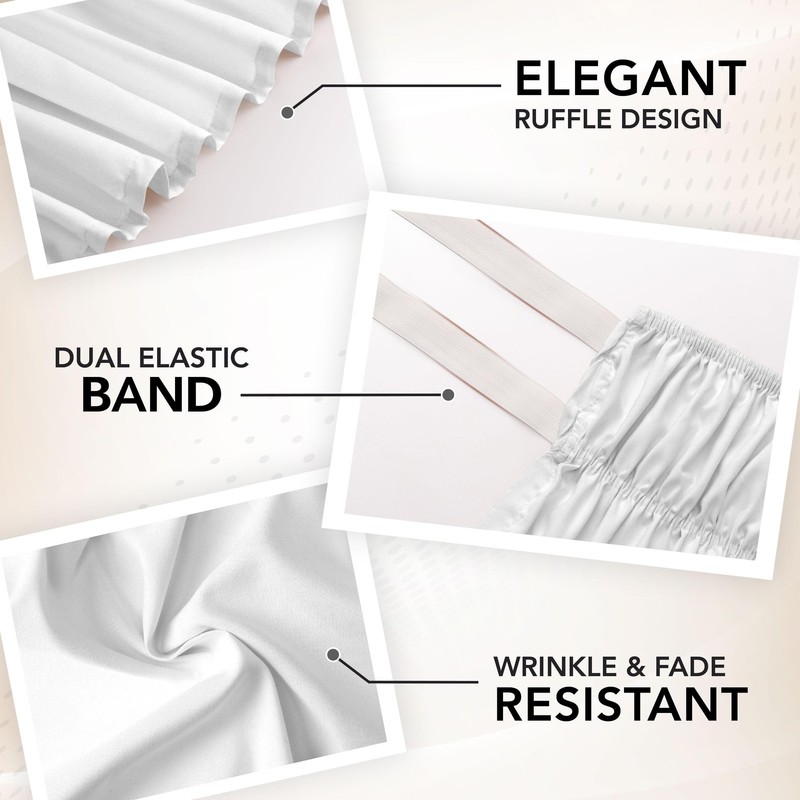 Adjustable Wrap Around Ruffle King Size Bed Skirt Elastic Fit gallery