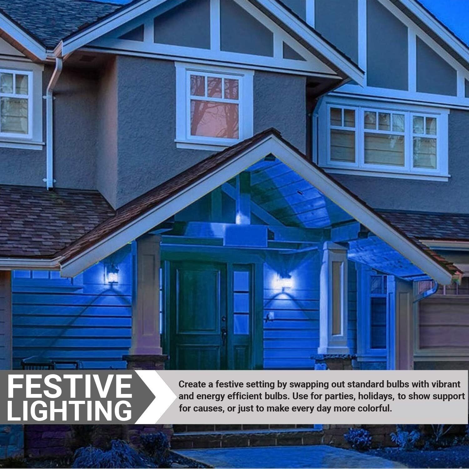3Pack CFL Spiral Blue Bulb, T3 Colored Spring Light, 24W (100W), E26, 120V gallery