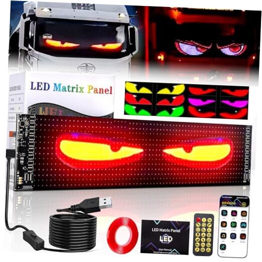 1 Pack Large Devil Eyes Light for Cars, 23x5in Programmable 23.4x4.7 Inch gallery