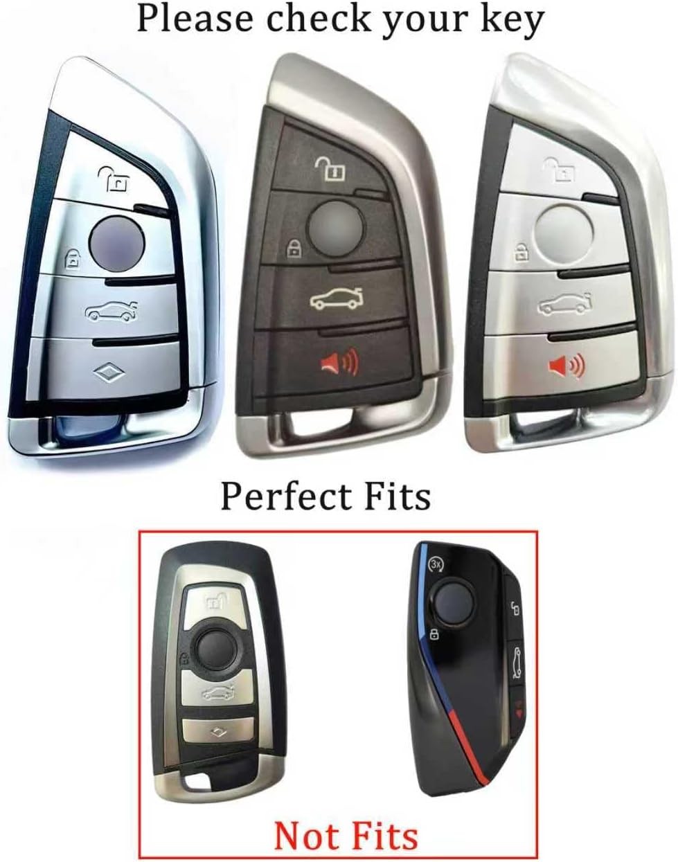 2Pcs Key Fob Cover Compatible with X1 X2 X3 X4 X5 X6 X7 2 3 4 5 6 7 8 Series M2 gallery