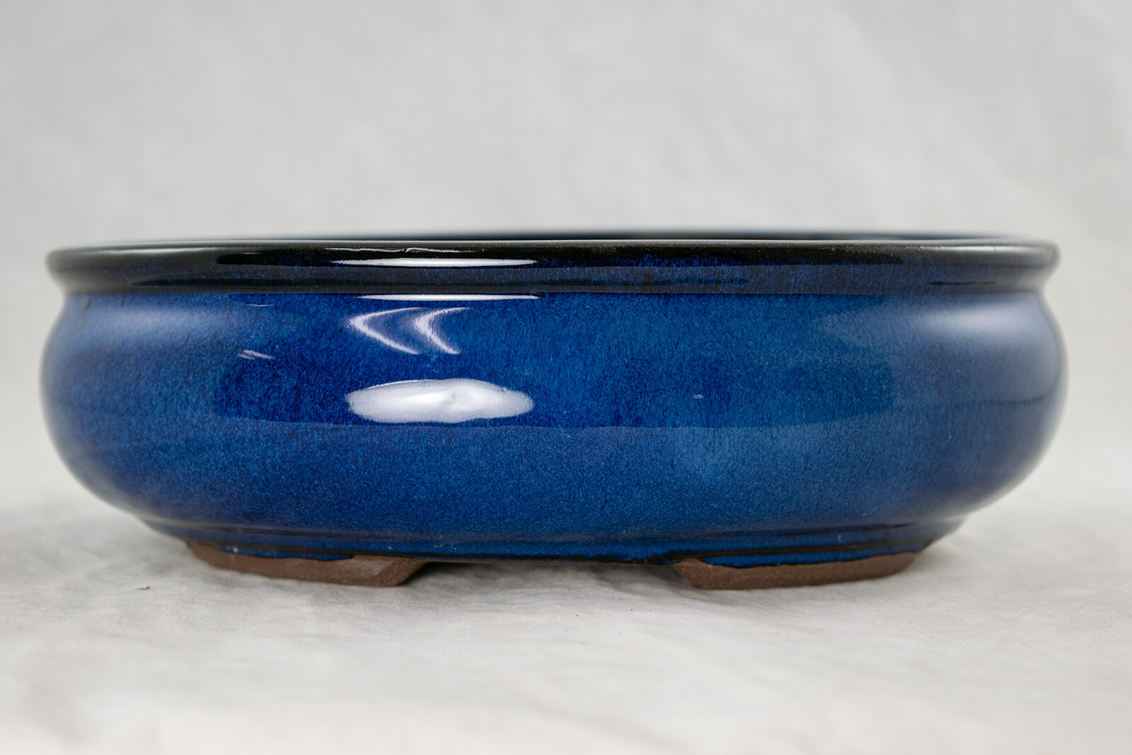 Oval Bonsai / Cactus & Succulent Pot w / Mesh 8"x 6.25"x 2.5" - Blue Stain gallery