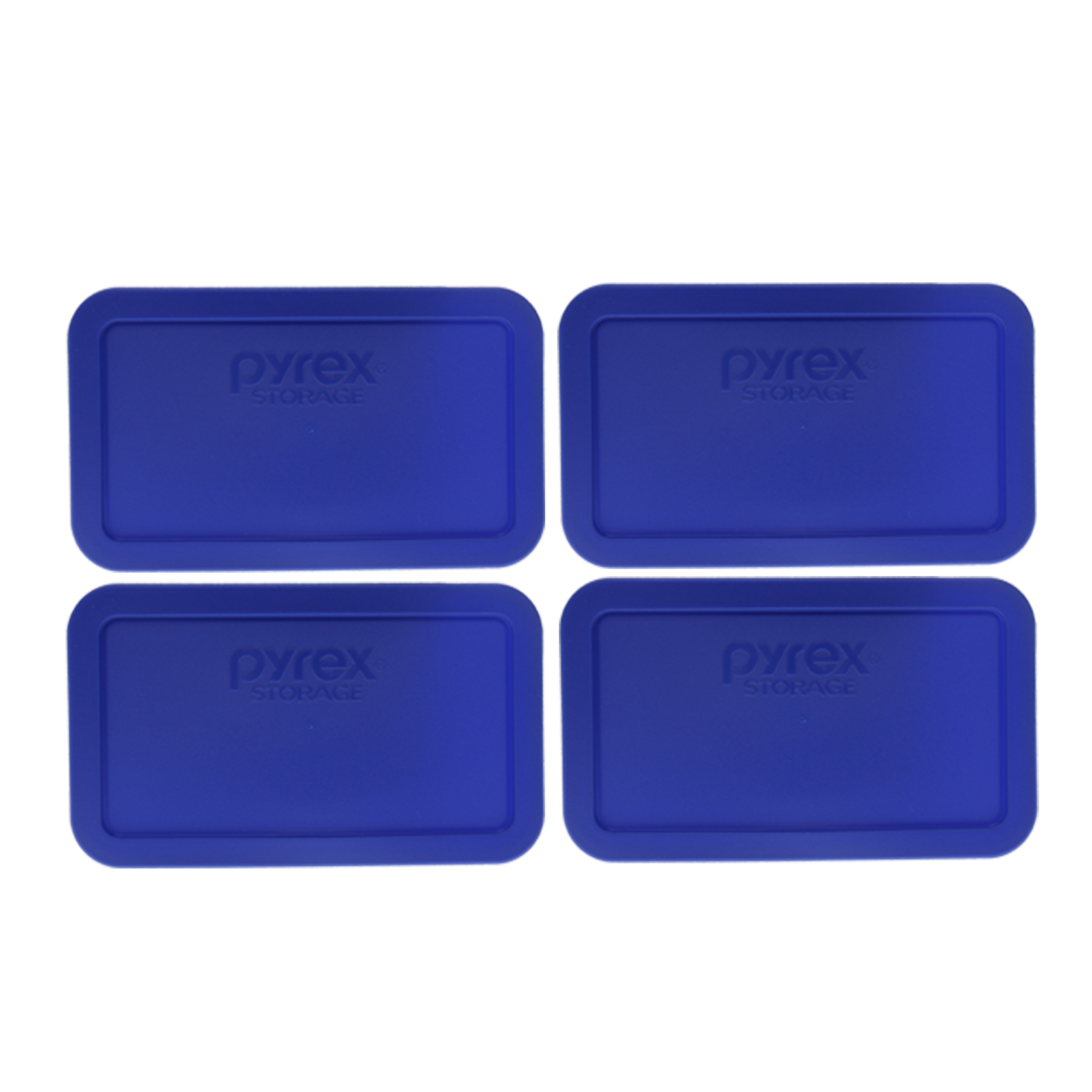 Pyrex 7214-PC Cadet Blue Rectangle Plastic Food Storage Replacement Lid (4-Pack) gallery