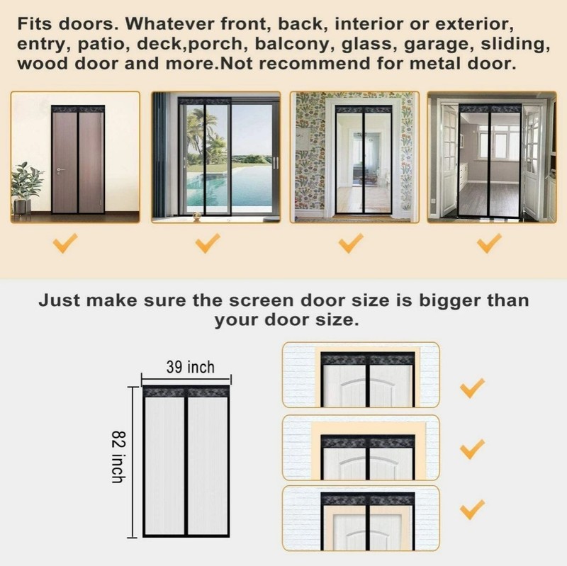 Durable Mosquito-Proof Net-Magnetic Screen Curtain,Hands-Free Insect Repellent=/ gallery