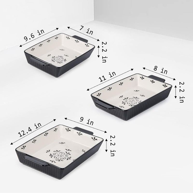 Baking Dishes Bakeware Set Ceramic Casserole Dish Rectangular Shape Oven safe gallery