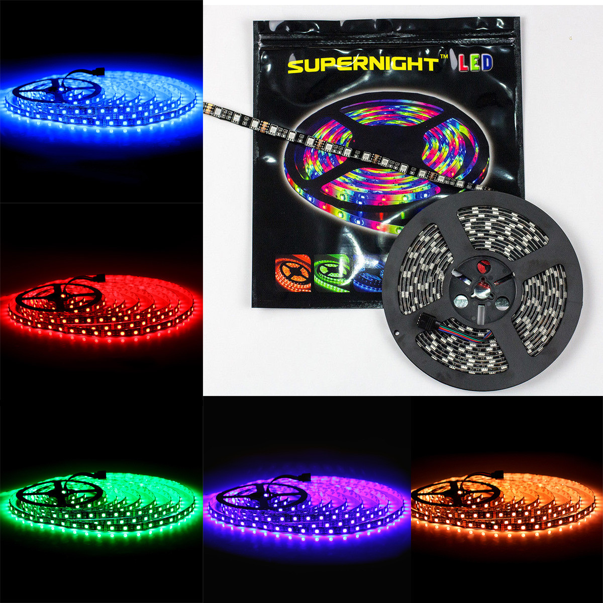 5M 3528 / 5050 SMD 300LEDs / 150LEDs Black PCB LED Tape Light Strip Waterproof gallery