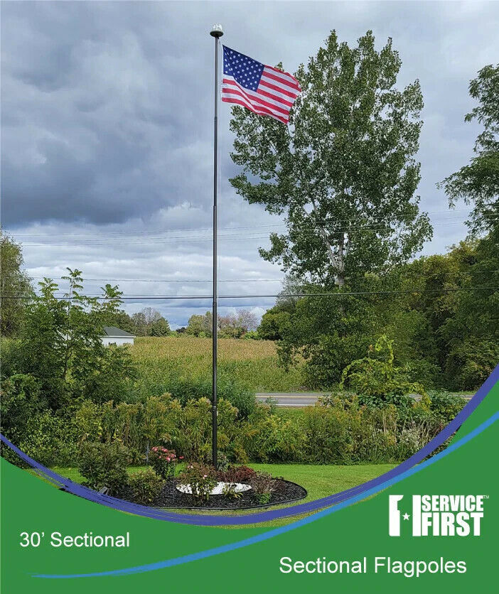 30' DELTA SECTIONAL FLAG POLE "FREEDOM EDITION" (BLACK) gallery