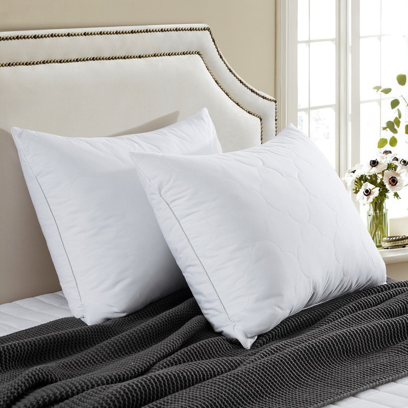 2 Pack Down Feather Blend Bed Pillows Cloud Quilted King Queen Size Pillow gallery