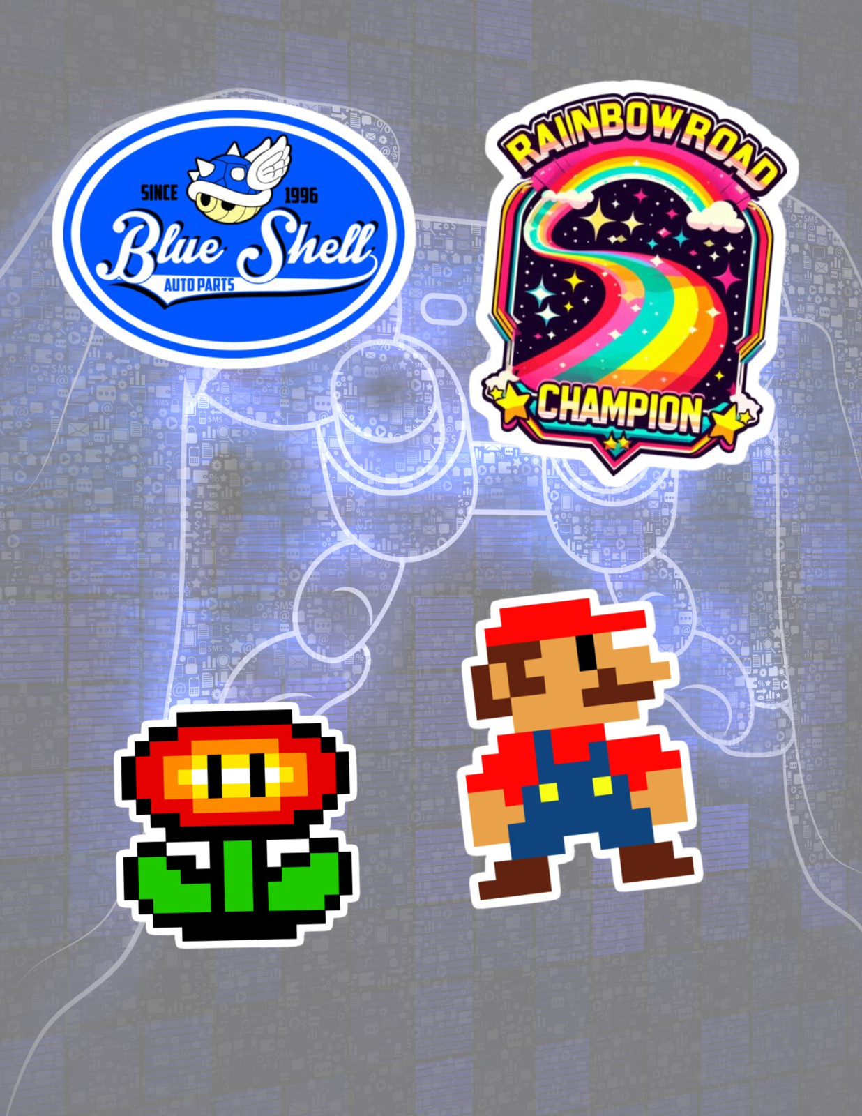 Mario Video Game 4pc Sticker Pack gallery