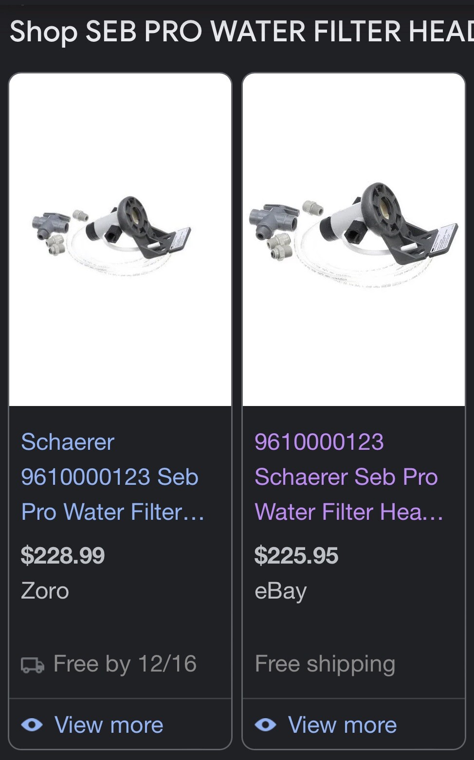 9610000123 Schaerer Seb Pro Water Filter Head Genuine OEM SH9610000123 gallery