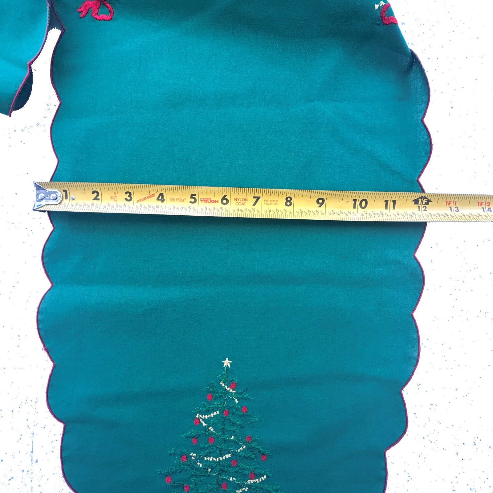 Embroidered Green Christmas Table Runner Set of 2 Holiday Kitchen Decor 12x70 gallery