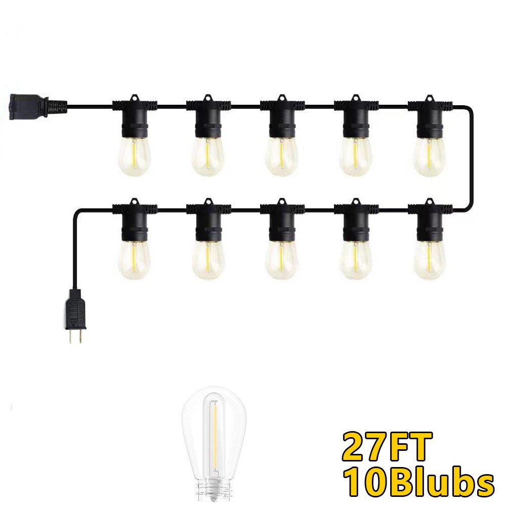 27FT LED Outdoor String Light Shatterproof Patio Yard Garden Porch Party Lights gallery