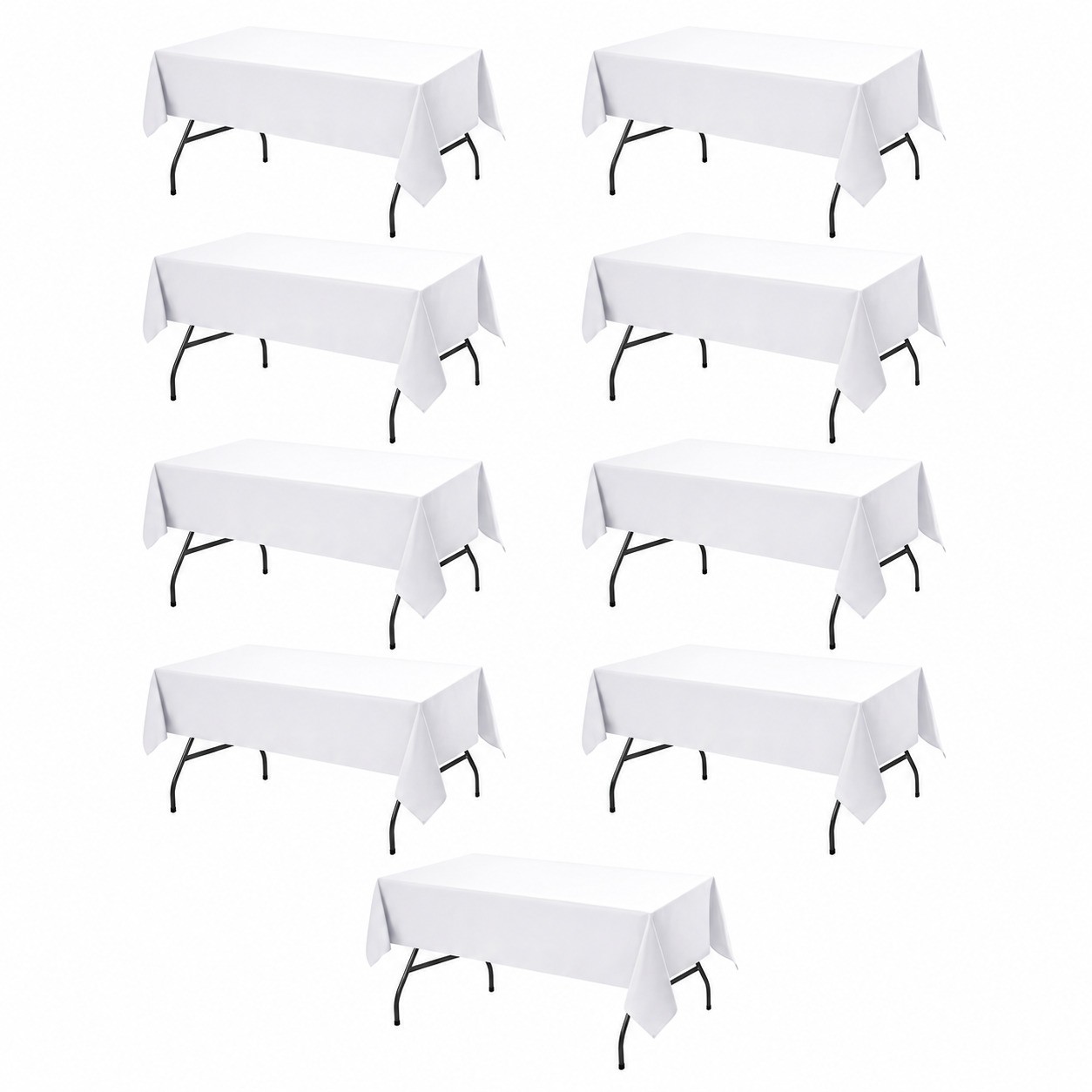 9-Pack White Tablecloths for Rectangle Tables, 60 x 102 Inches, gallery