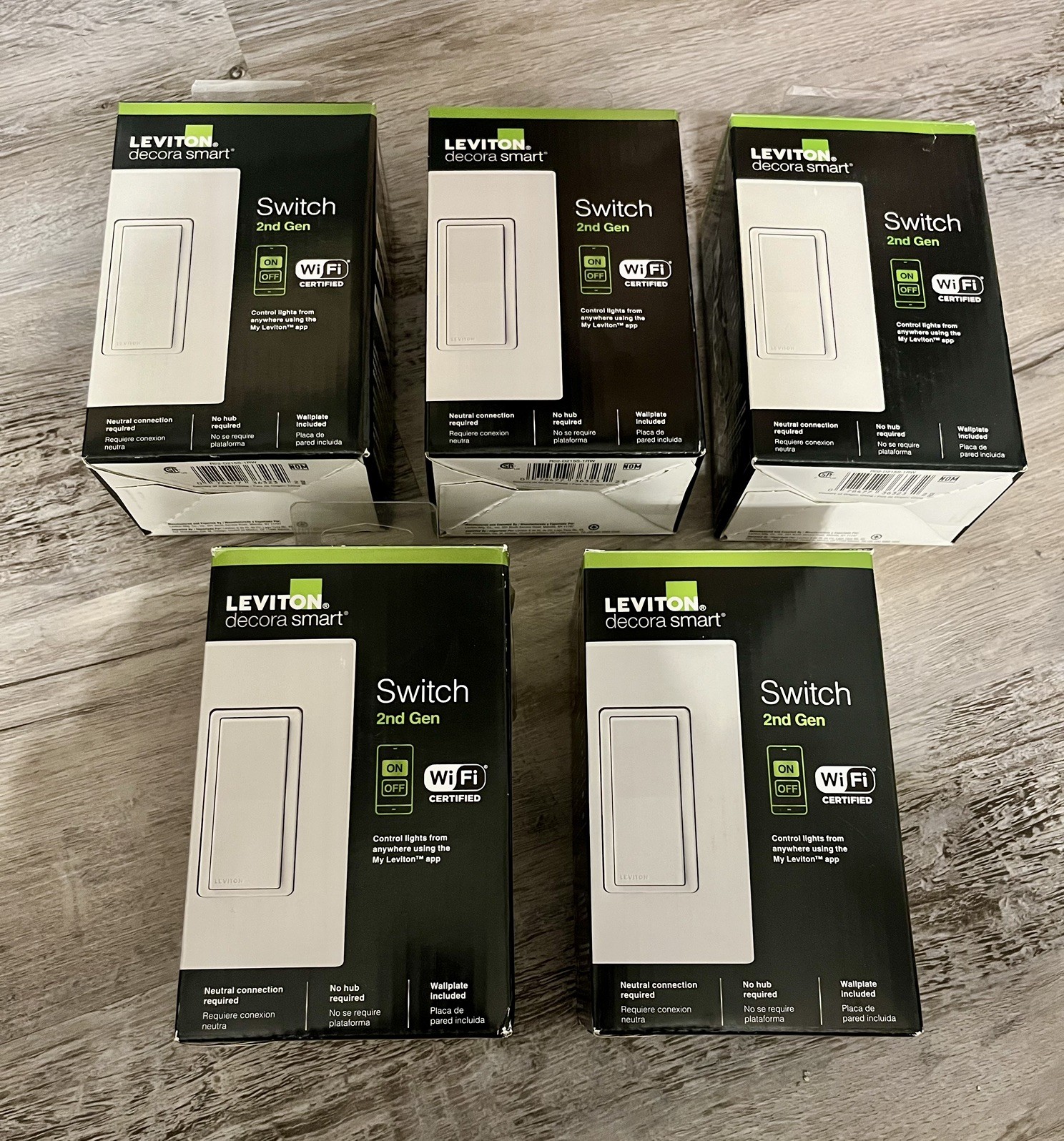 5-Pack Leviton Decora Smart WiFi Switch 2nd Gen No Hub Required D215S-1BW gallery