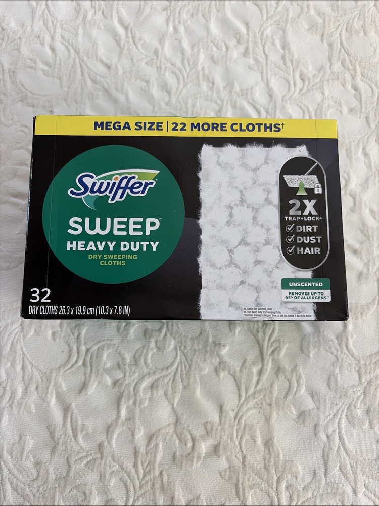 Swiffer Sweeper Heavy Duty Multi-Surface Dry Cloth Refills Floor Sweeping - 32ct