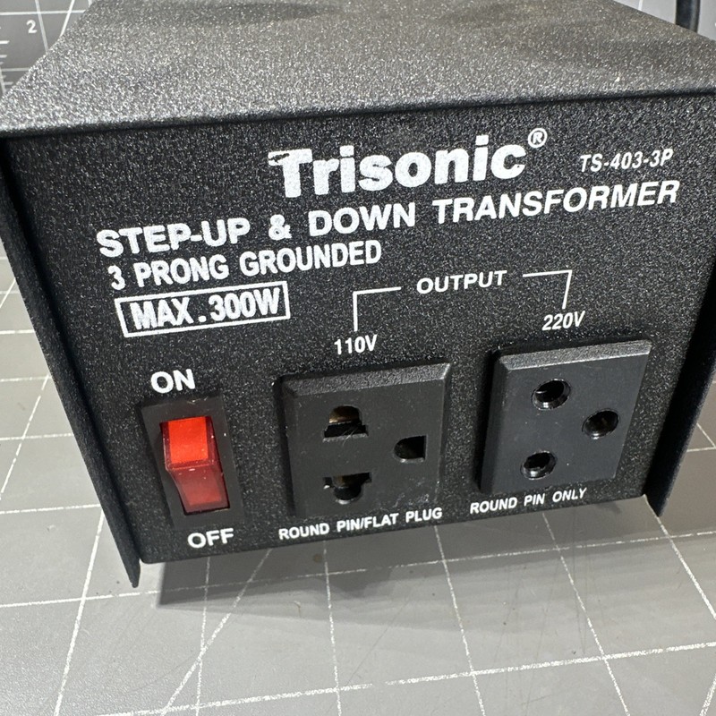 Trisonic Step Up & Down Voltage Transformer TS-403-3P 300W 220/240v— 110/120v gallery