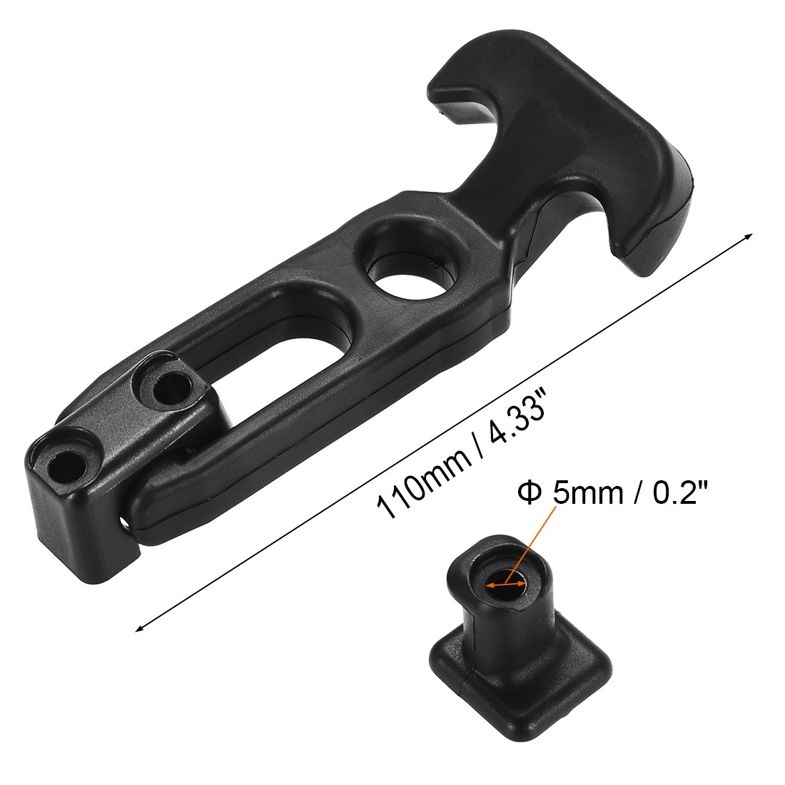 4.33-inch Rubber Flexible T-Handle Draw Latches Hasp - 2 Pcs gallery