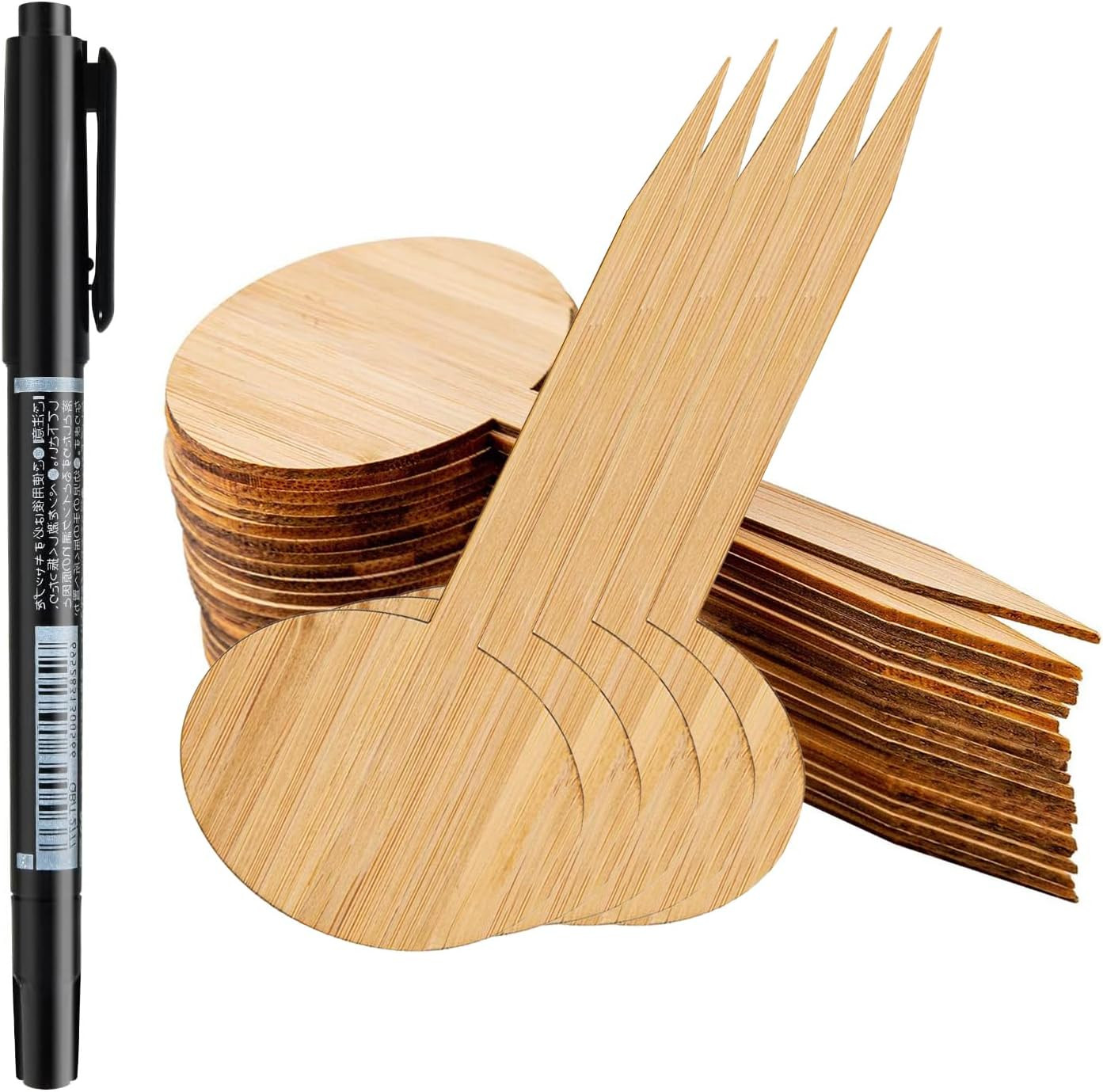 75 Pack Bamboo T-Type Plant Labels with A Marker Pen Garden Markers Sign Plant gallery