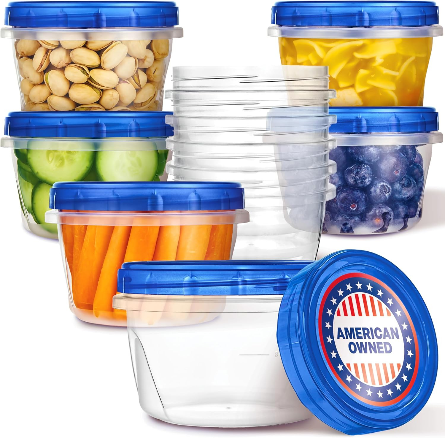 Stock Your Home 16Oz Plastic Containers with Twist Top Lids (10 Pack), 2 Cup Fre gallery