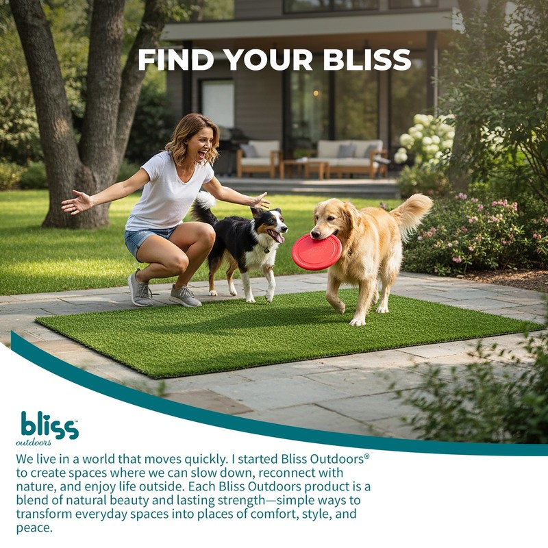 Bliss Artificial Grass Rug, Indoor/Outdoor Mat, Easy Clean Drainage - 3' x 5' gallery