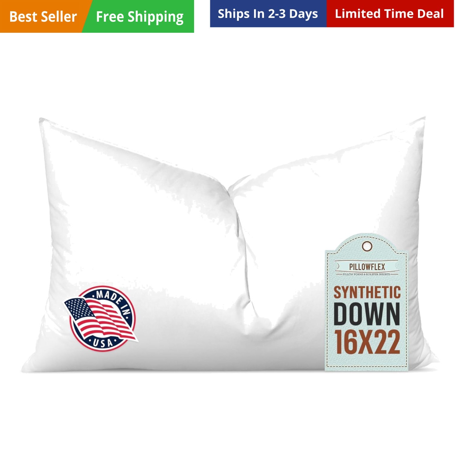 Synthetic Down Pillow Insert - 16x22 Down Alternative Pillow, Ultra Soft, Lar... gallery