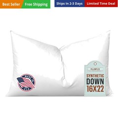 Synthetic Down Pillow Insert – 16×22 Down Alternative Pillow, Ultra Soft, Lar…