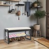 2-tiers Shoe Organizer Bench Rack 80*34*40cm With Storage For 220.46 Lbs Black gallery