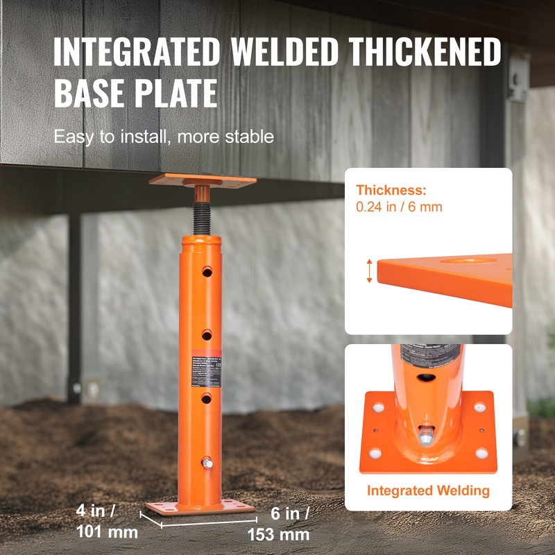 VEVOR Adjustable Floor Jack Post House Floor Leveling Lift 19"-36" Height Range gallery