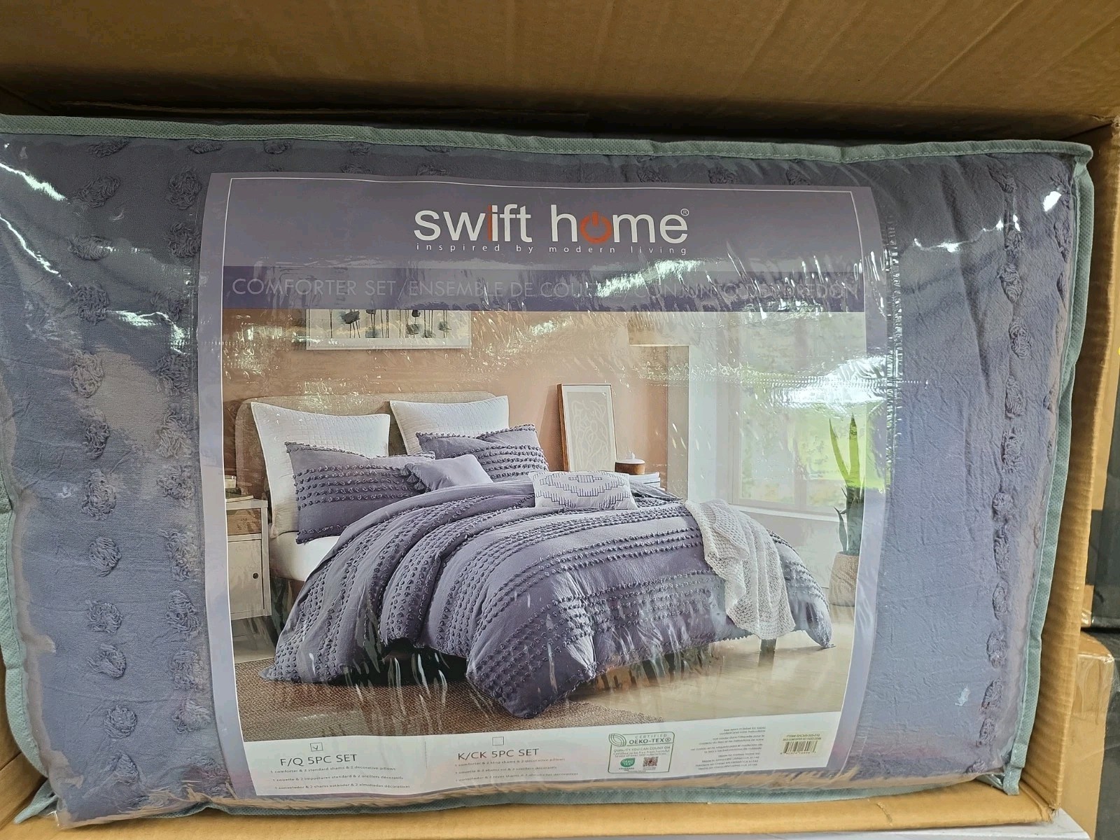 Swift Home Blue Magnificent Marilla Dot 5-Piece Comforter Set, Full/Queen NEW gallery