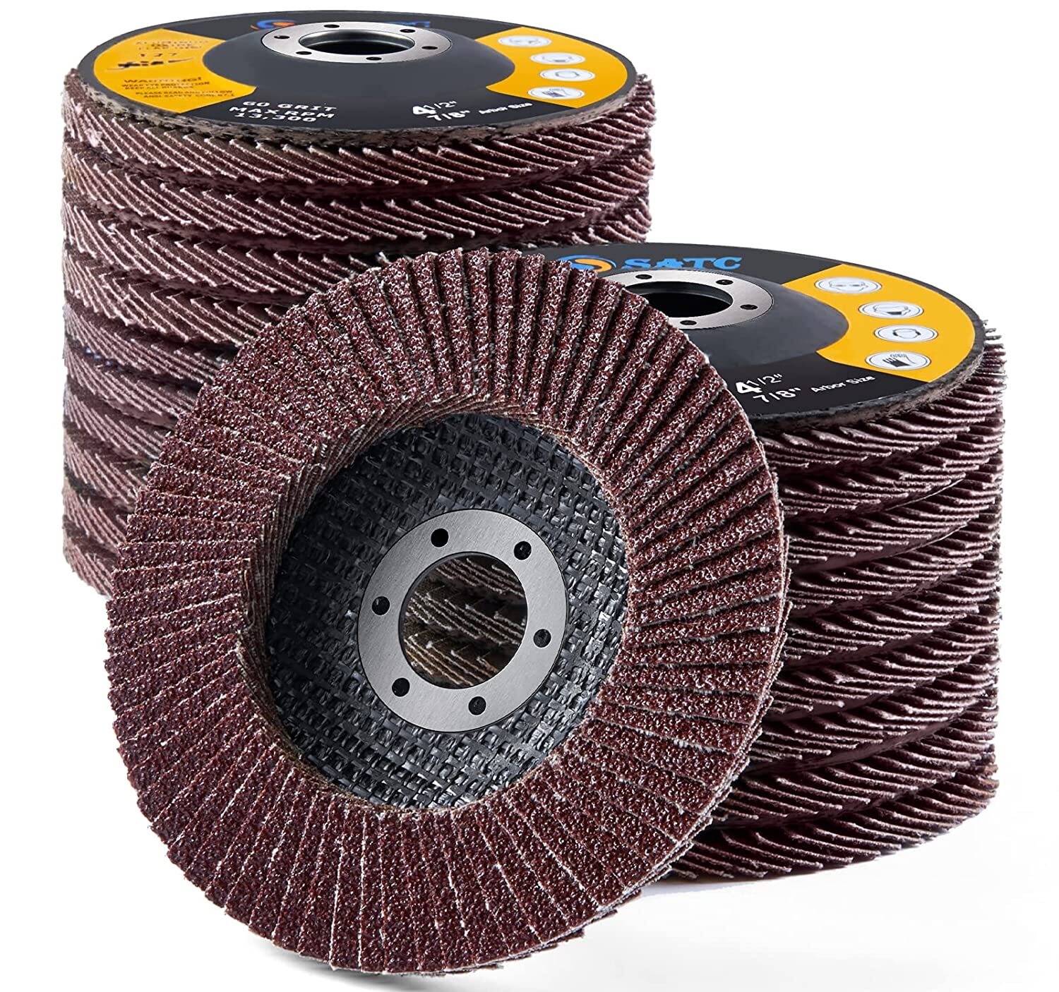 4.5in 28 PACK Aluminum Oxide Flap Discs 40 60 80 120Grit Grinding Wheel Sanding gallery