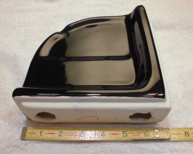 Ceramic *Glossy Black* Reversible Corner Bath-Shower Soap Dish-Shelf-Tray 7" NEW gallery