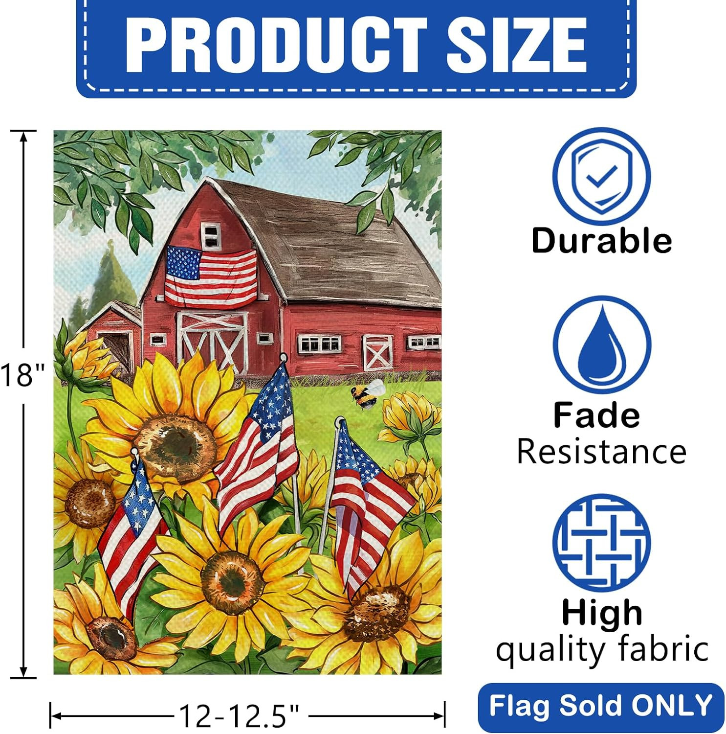 Spring Summer Sunflower Decorative Garden Flag, America Country Floral Flower Fa gallery