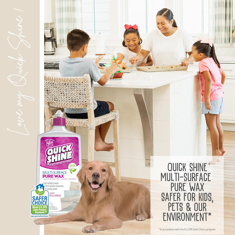 Quick Shine Pure Floor Wax 27Oz | a Buffable, Waterproof Finish for Regular and gallery