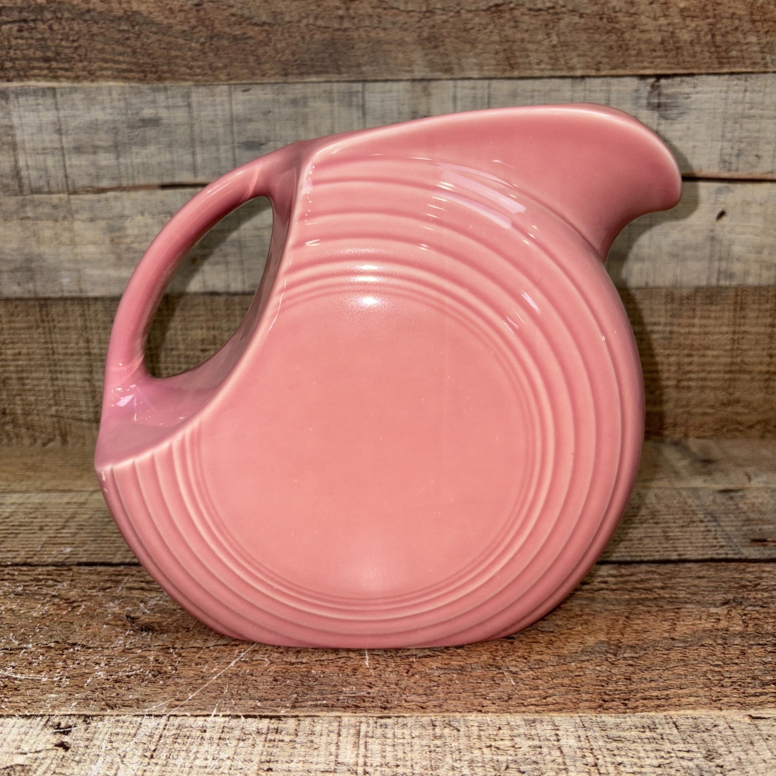 Vintage Original Fiestaware Disk Pitcher in Dusty Rose Pink Fiesta Ware gallery