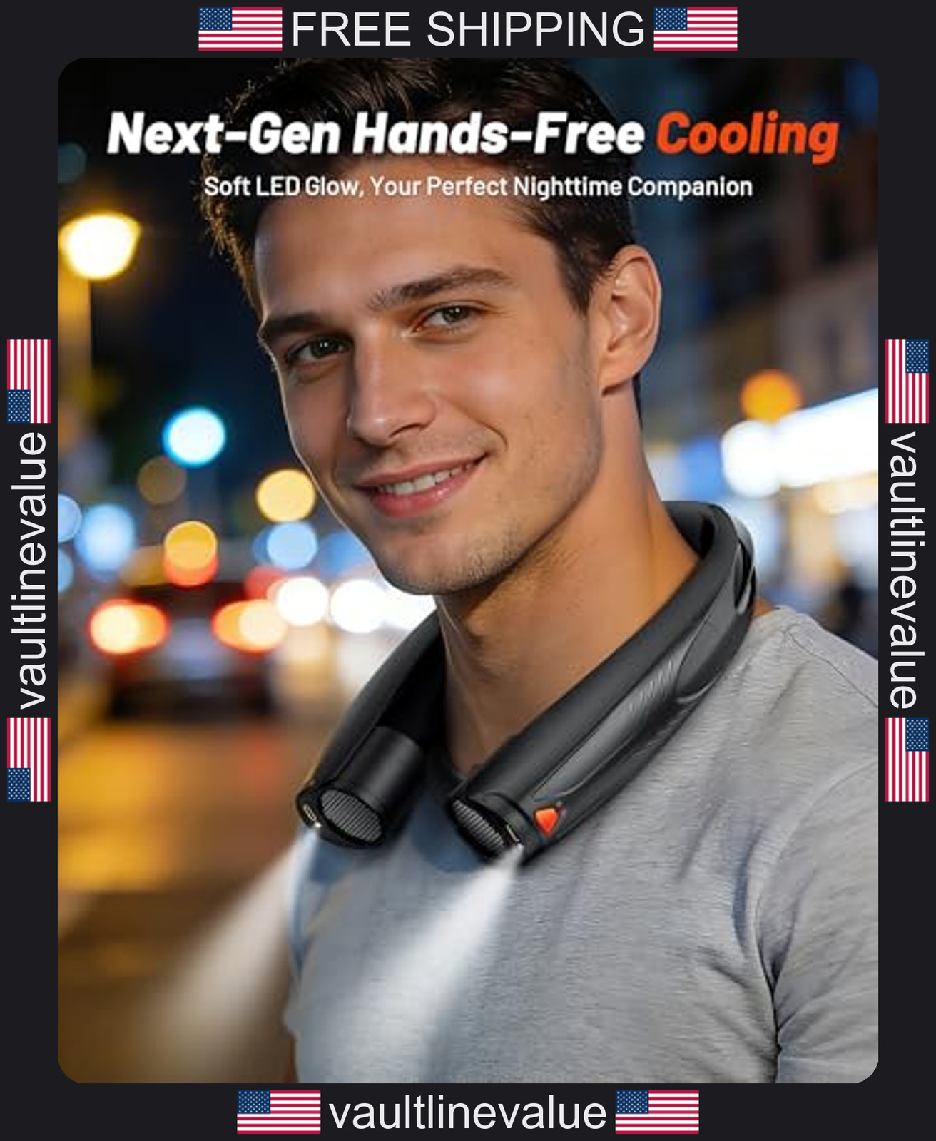 Portable neck fan 6000mAh rechargeable personal wearable fan with 6 speeds gallery