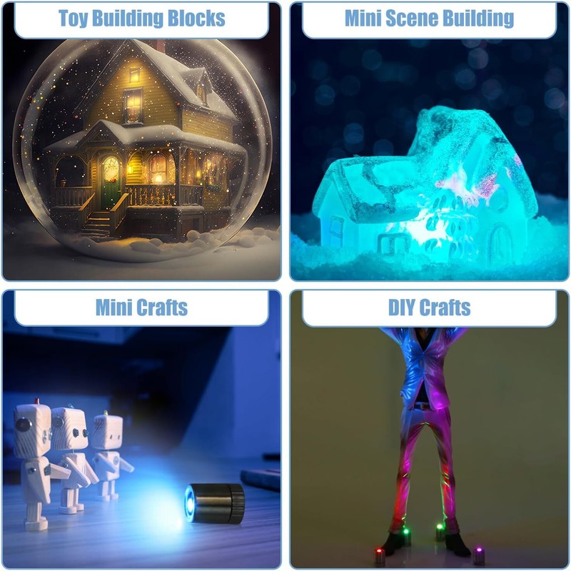 20 Pcs Miniature LED Lights,Tiny Lights for Hand Craft with 7 Color Fast Flash gallery