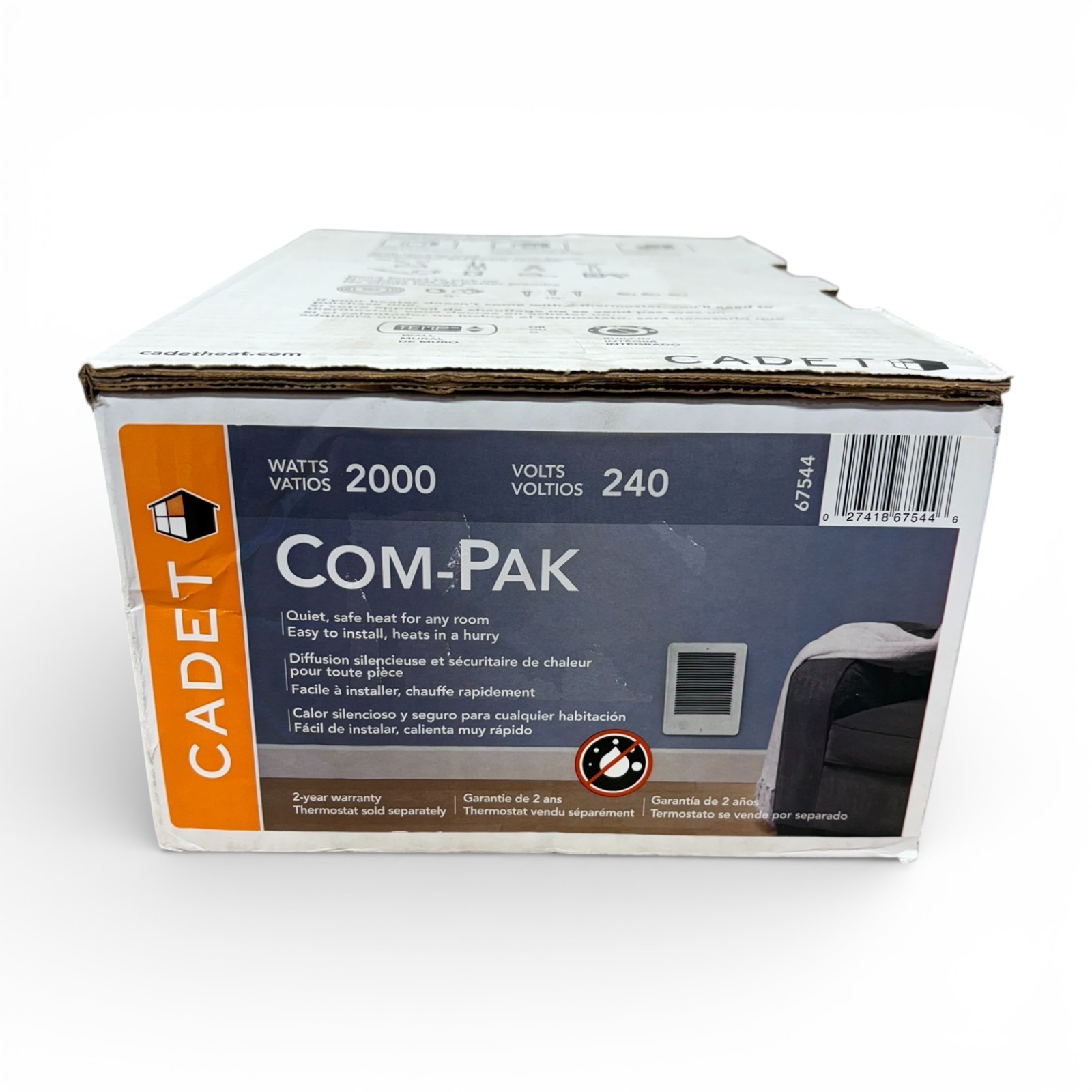 Cadet Com-Pak 67544 CSC202W Electric Wall Fan Heater 2000W 240V No Thermostat gallery