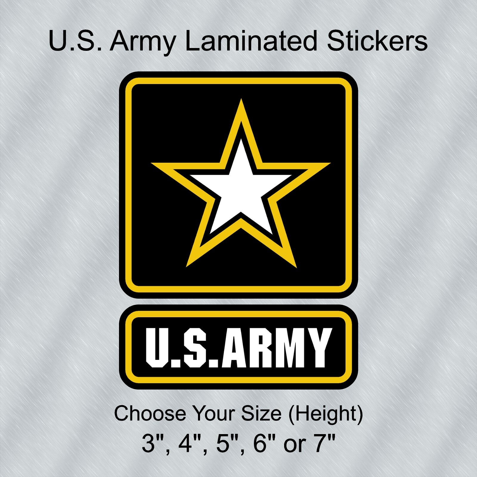 US ARMY Logo Laminated & Masked Stickers Choose from 3", 4", 5", 6" or 7" Tall gallery