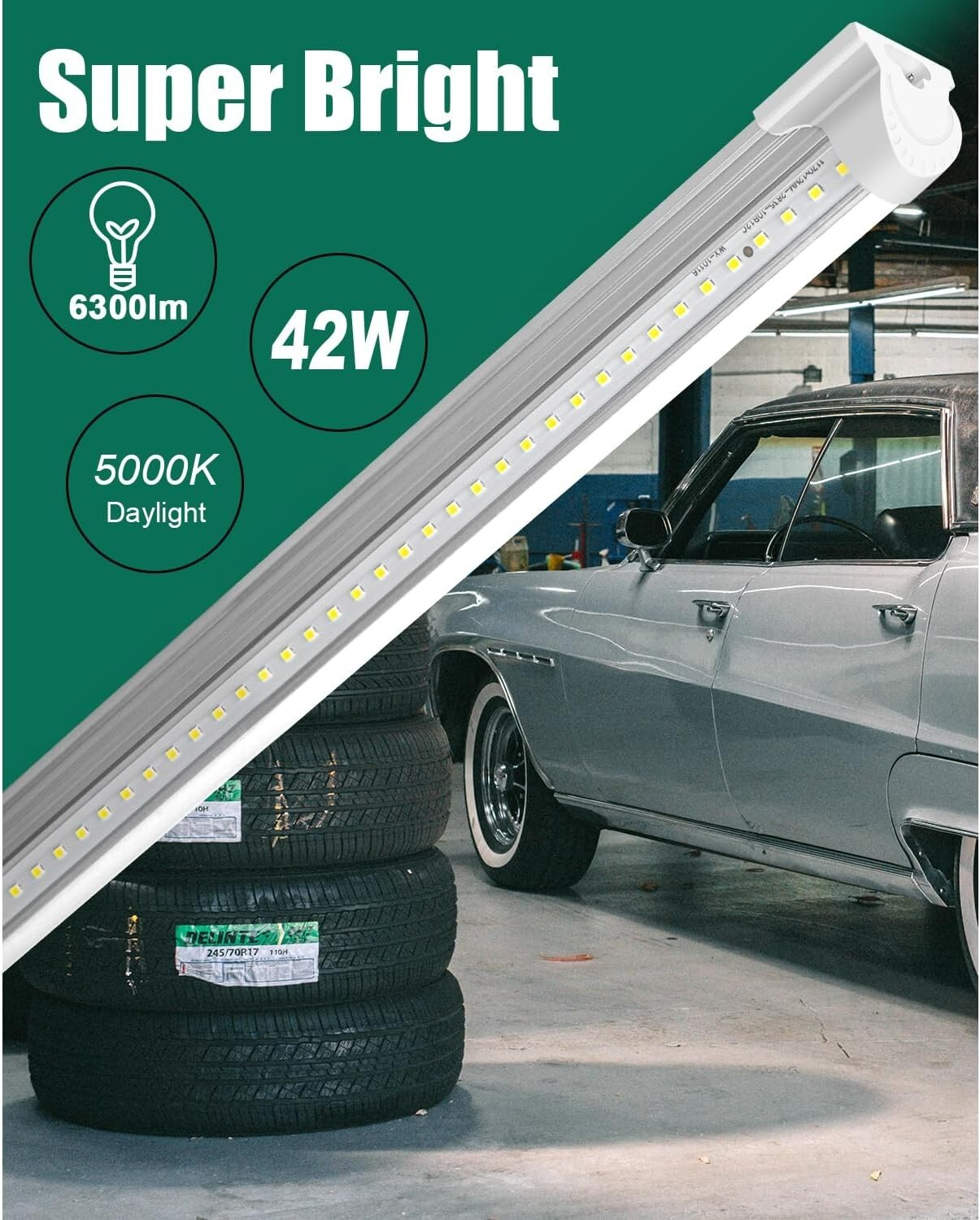 10 Pack LED Shop Light 4FT 42W 5000K Daylight White Linkable Integrated Fixture gallery
