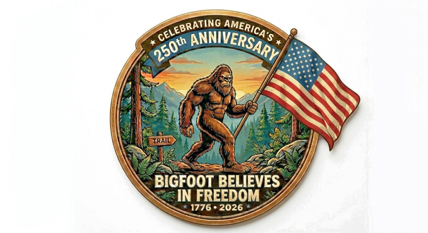 Bigfoot Sticker Waterproof Sasquatch Decal 250th Anniversary USA America Believe gallery
