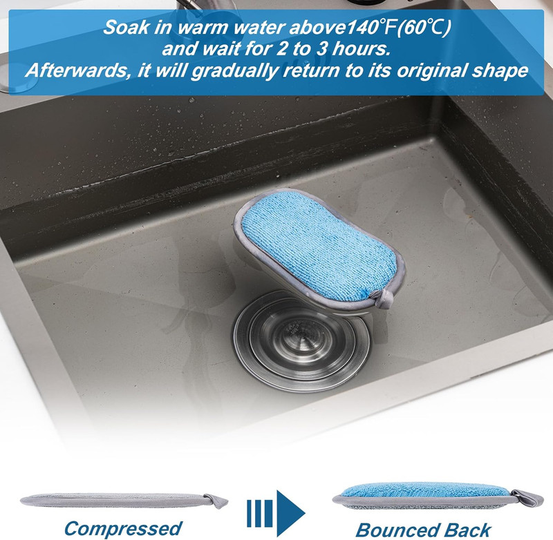 Dual-Sided Multi-Purpose Scrub Sponges, Non-Scratch Dishwashing Sponges for Kitc gallery