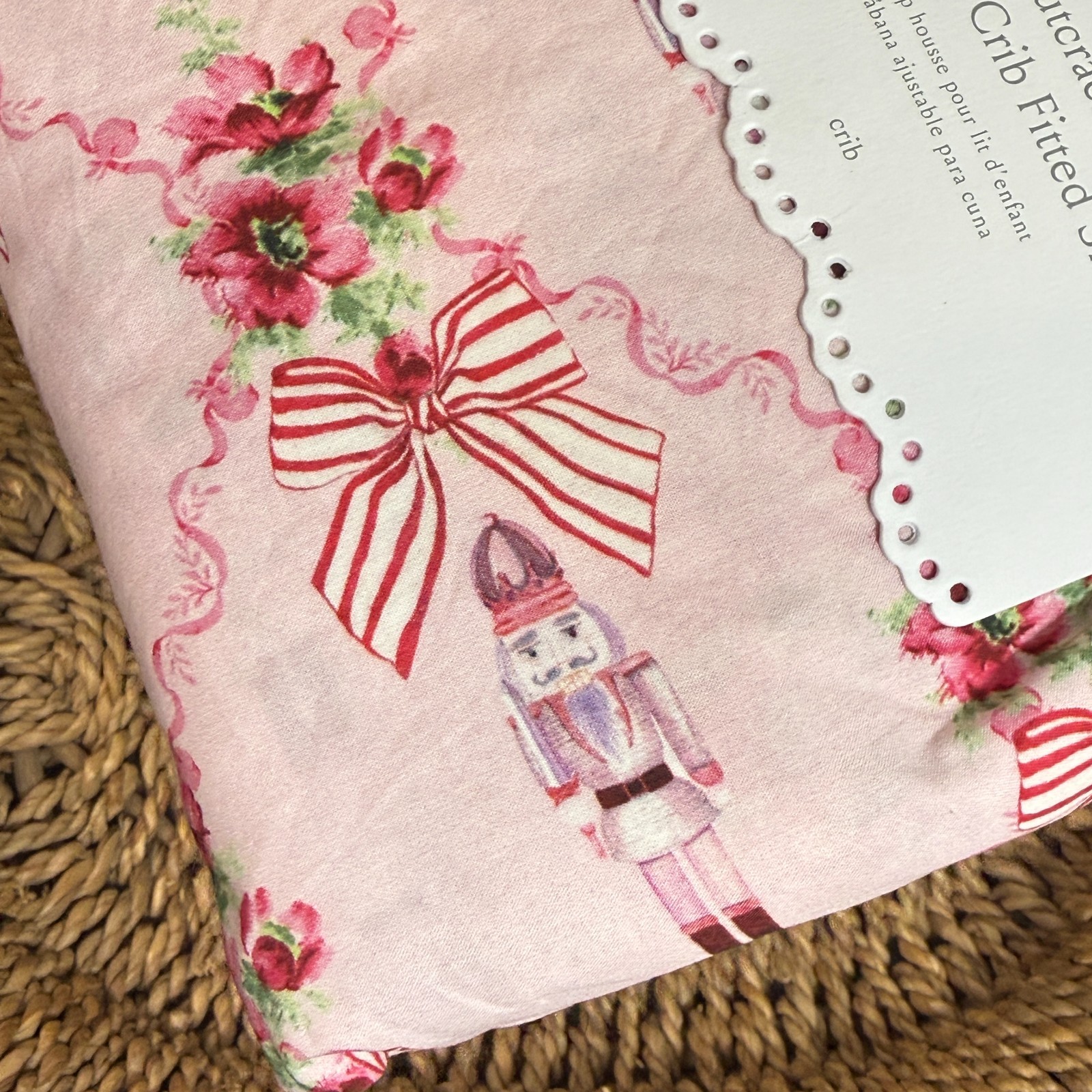 POTTERY BARN KIDS LOVESHACKFANCY NUTCRACKER ORGANIC CRIB FITTED SHEET PINK gallery