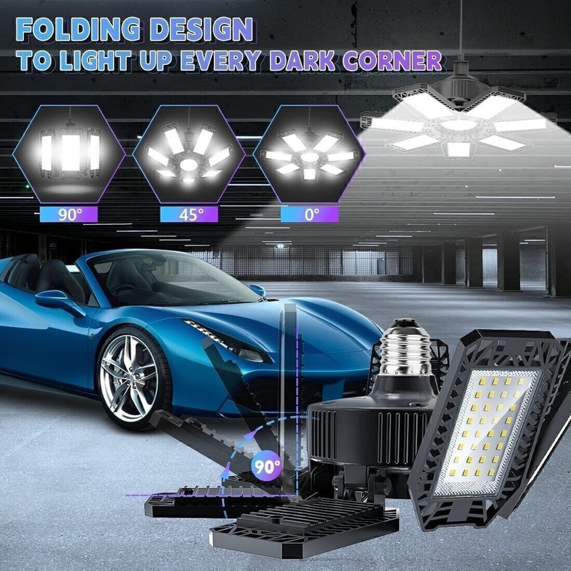 250000LM Deformable Garage Light E26/E27 Screw In Ceiling LED Work Shop HR gallery